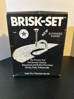 Vintage Brisk-Set Model 100A Rhinestone Nailhead Setter Tool w/ Original Box